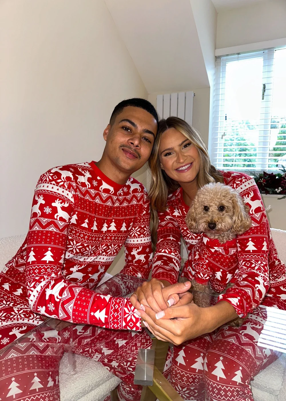 My Christmas Pyjamas Red Nativity Pet One-Piece Matching Pyjamas - Large Image 1