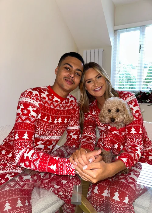 My Christmas Pyjamas Red Nativity Pet One-Piece Matching Pyjamas - Large Image 1