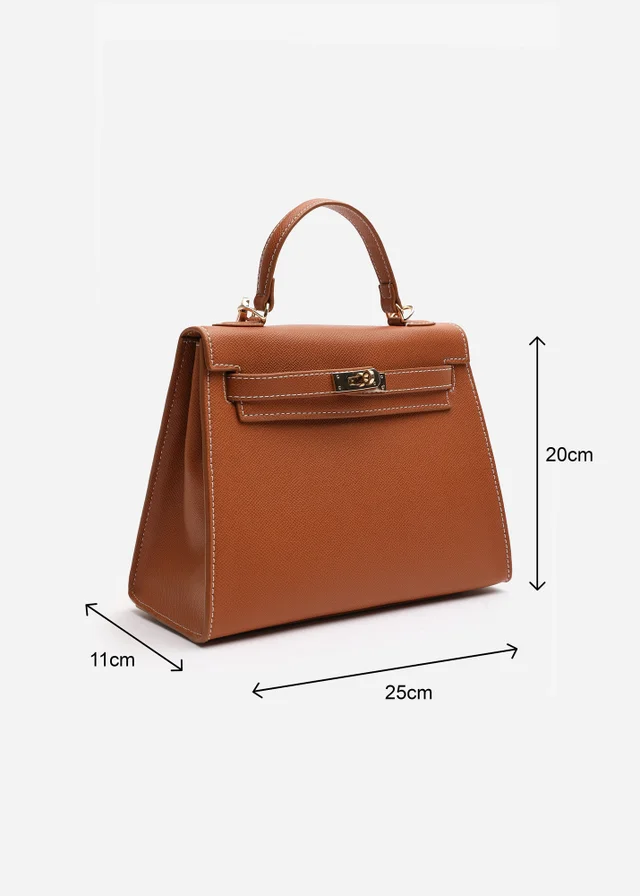 Where's That From Lluvia Tan Mini Top Handle Tote Bag