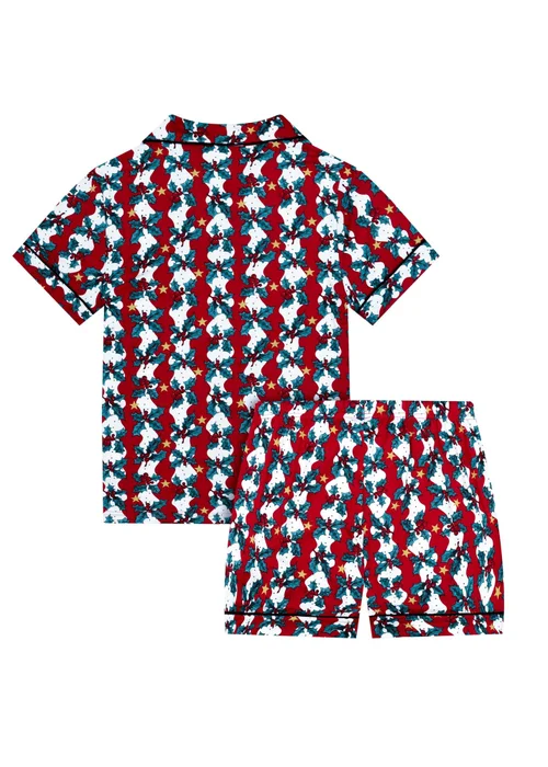 My Christmas Pyjamas Red Mistletoe & Wine Two-Piece Short Matching Pyjama Set - Size 10-12 Image 2