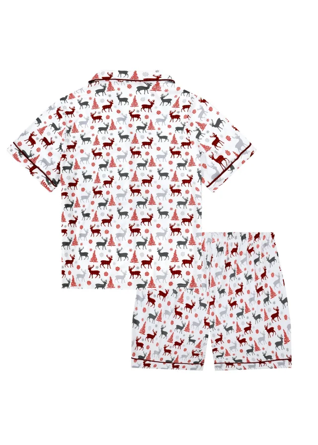 My Christmas Pyjamas White Christmas Kisses Two-Piece Short Matching Pyjama Set