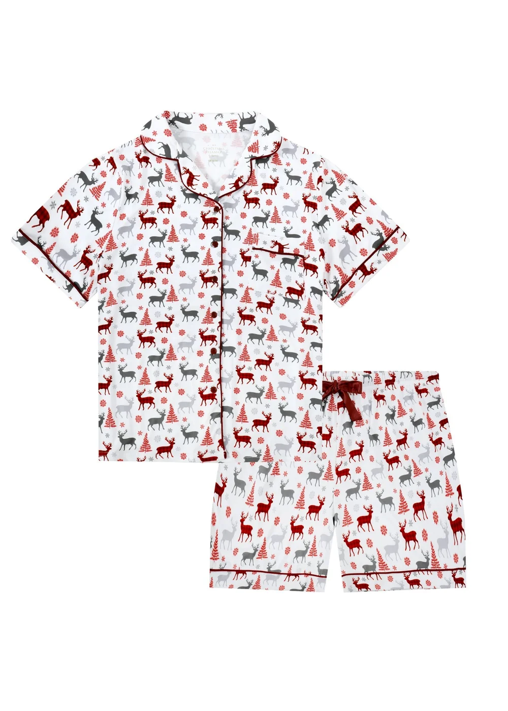 My Christmas Pyjamas White Christmas Kisses Two-Piece Short Matching Pyjama Set - Size 16-18 Image 2