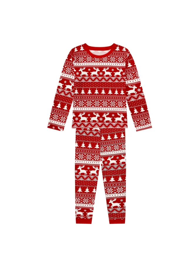 My Christmas Pyjamas Red Nativity Two-Piece Long Matching Pyjama Set