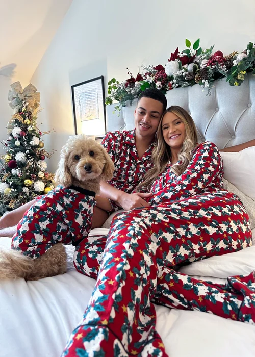 My Christmas Pyjamas Red Mistletoe & Wine Men's Two-Piece Long Matching Pyjama Set - Large Image 5