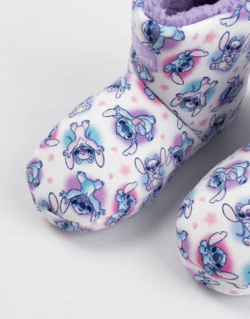 Vanilla Underground Disney Lilo & Stitch Kids White/Purple Slipper Boots (Older 12-5) - 13 Infants Image 3