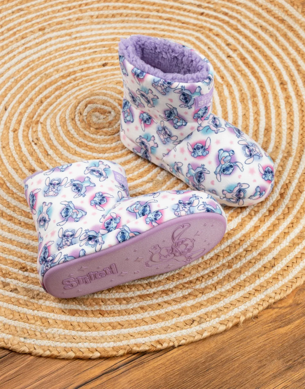 Vanilla Underground Disney Lilo & Stitch Kids White/Purple Slipper Boots (Older 12-5) - 13 Infants Image 2