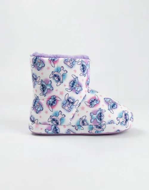 Vanilla Underground Disney Lilo & Stitch Kids White/Purple Slipper Boots (Older 12-5) - 13 Infants Image 4