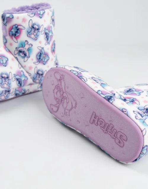 Vanilla Underground Disney Lilo & Stitch Kids White/Purple Slipper Boots (Older 12-5) - 13 Infants Image 5