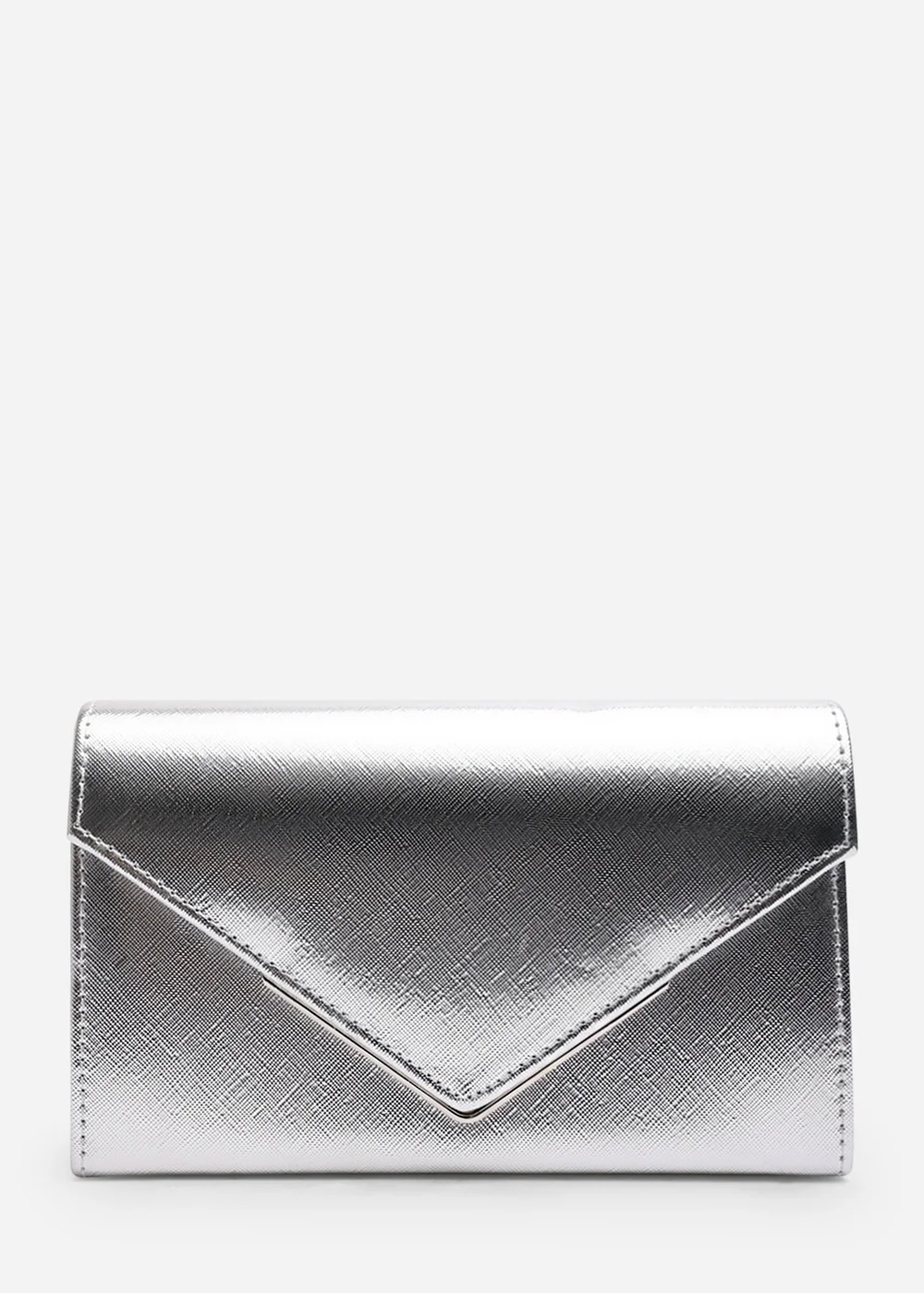 Where's That From Womens Linen Gold Metallic Faux Leather Clutch Bag - One Size Image 1