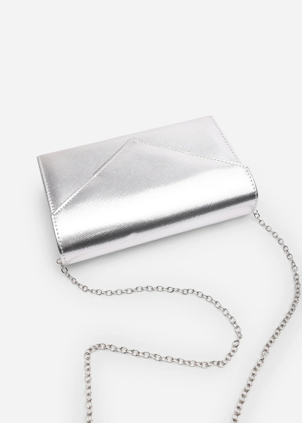 Where's That From Womens Linen Gold Metallic Faux Leather Clutch Bag - One Size Image 5