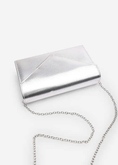 Where's That From Womens Linen Gold Metallic Faux Leather Clutch Bag - One Size Image 5