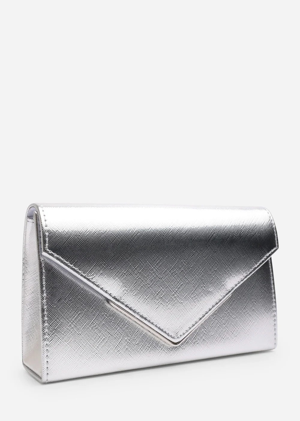 Where's That From Womens Linen Gold Metallic Faux Leather Clutch Bag - One Size Image 3