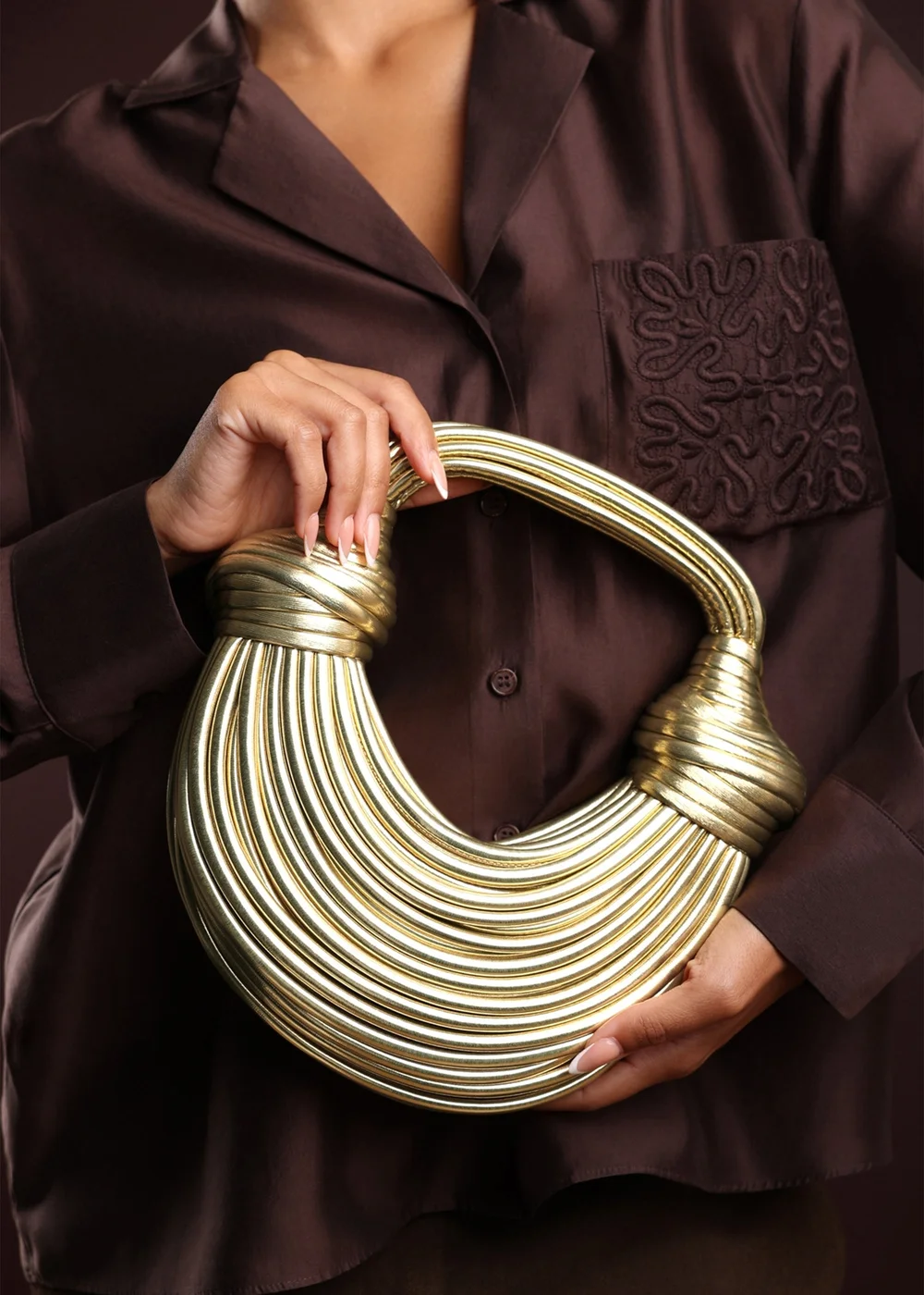 Where’s That From Blossom Gold Metallic Shoulder Bag - One Size Image 2
