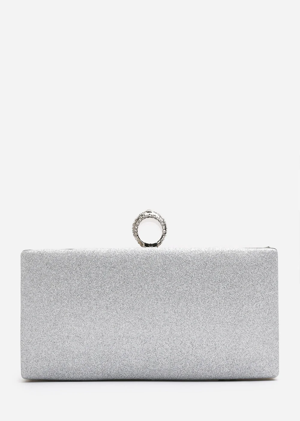 Where’s That From Reve Silver Crystal Clutch Bag - One Size Image 4