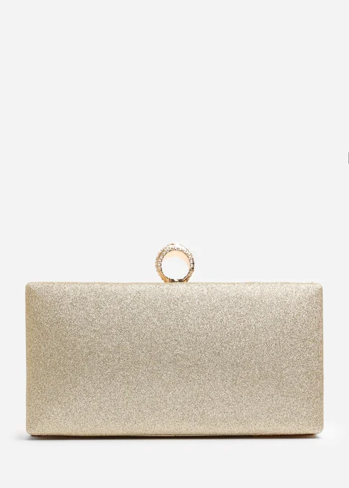 Where’s That From Reve Gold Crystal Clutch Bag - One Size Image 4
