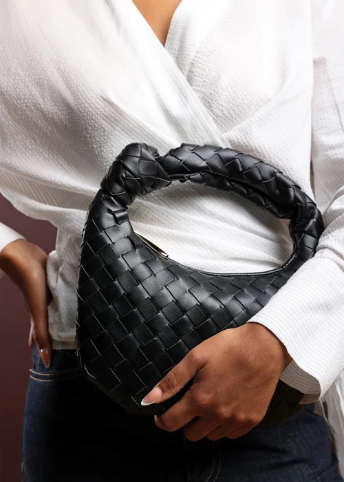 Where's That From Womens Aura Classic Woven Hobo Bag In Black - One Size Image 6