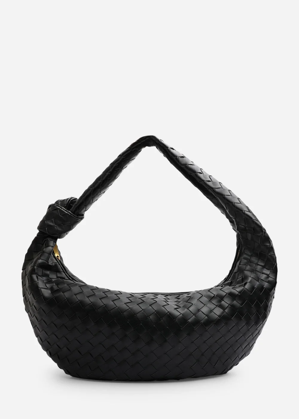 Where’s That From Aqua Black PU Woven Shoulder Bag - One Size Image 1