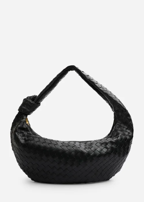 Where’s That From Aqua Black PU Woven Shoulder Bag - One Size Image 1