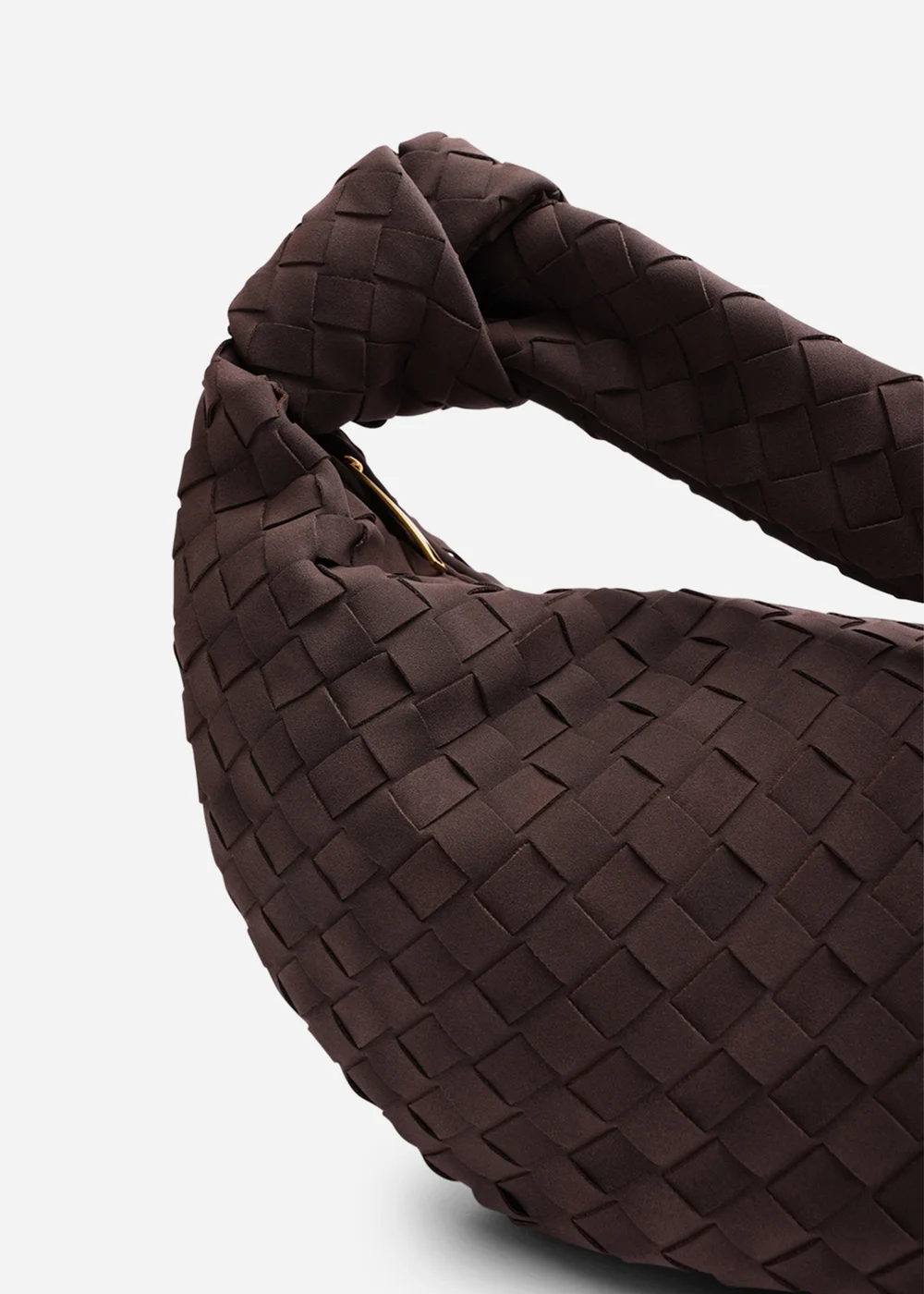 Where's That From Womens Aqua Knotted Strap Woven Shoulder Bag In Dark Brown Faux Faux Suede - One Size Image 3