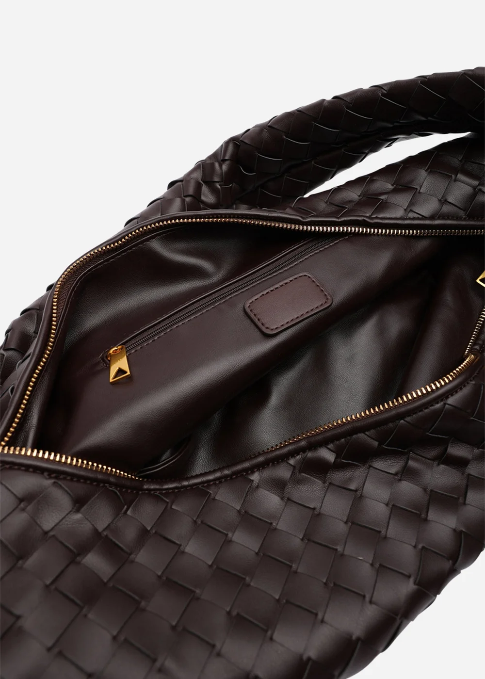 Where's That From Womens Aqua Knotted Strap Woven Shoulder Bag In Dark Brown Faux Leather - One Size Image 4