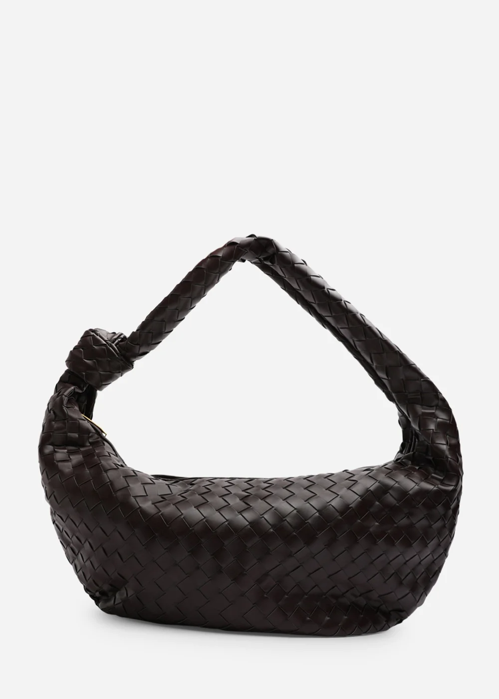 Where's That From Womens Aqua Knotted Strap Woven Shoulder Bag In Dark Brown Faux Leather - One Size Image 1