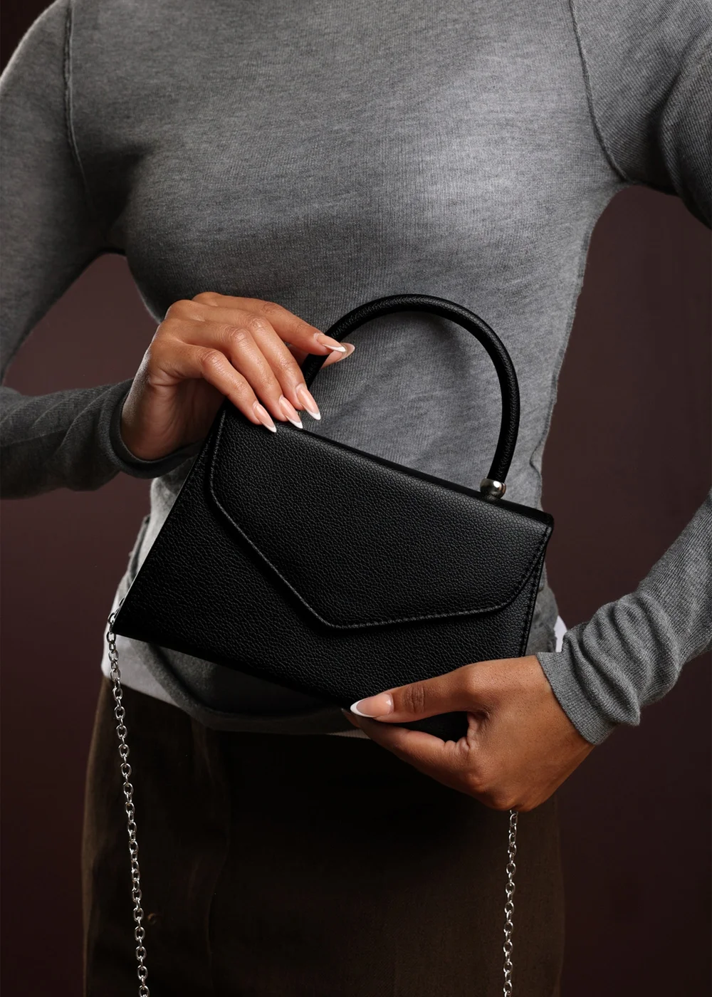 Where's That From Womens Marina Structured Top Handle Shoulder Bag In Black - One Size Image 1