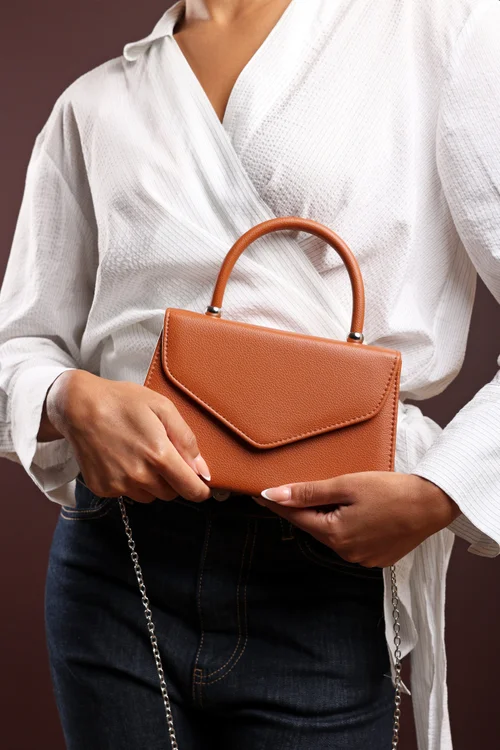 Where's That From Womens Marina Structured Top Handle Shoulder Bag In Dark Brown - One Size Image 6