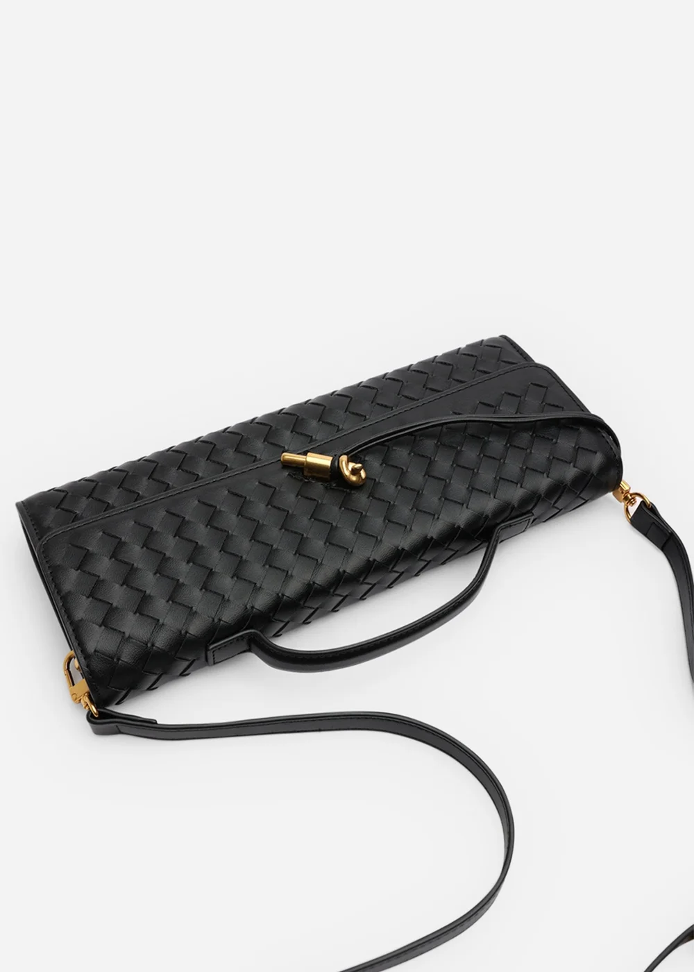 Where’s That From Petal Black Woven Clutch Bag - One Size Image 5