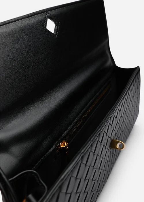 Where’s That From Petal Black Woven Clutch Bag - One Size Image 4