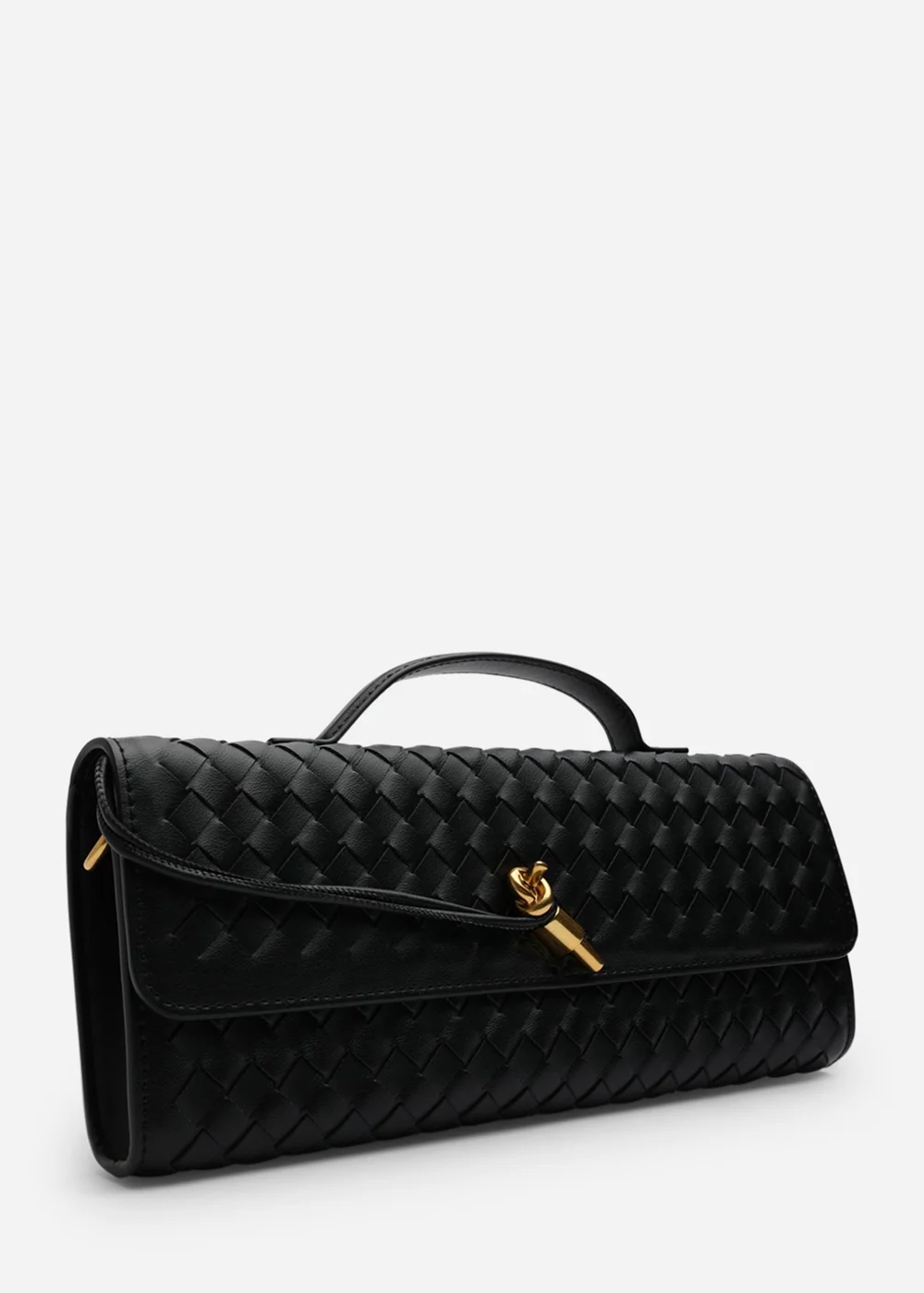 Where’s That From Petal Black Woven Clutch Bag - One Size Image 3