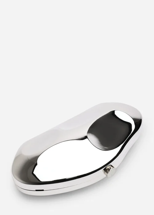 Where's That From Womens Nude Sculpted Evening Clutch Bag in Silver - One Size Image 3