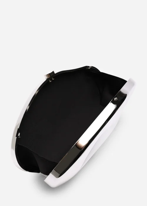Where's That From Womens Nude Sculpted Evening Clutch Bag in Silver - One Size Image 4