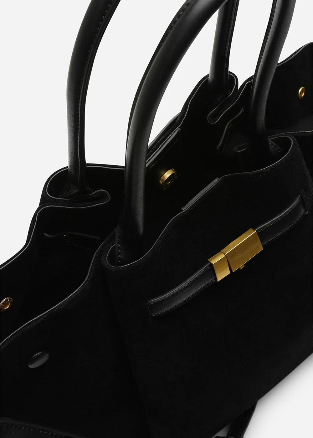 Where’s That From Dove Black Faux Suede Tote Bag - One Size Image 3