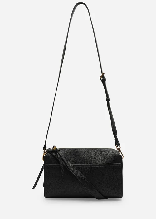 Where's That From Womens Dune Black Faux Leather Structured Mini Shoulder Bag - One Size Image 1