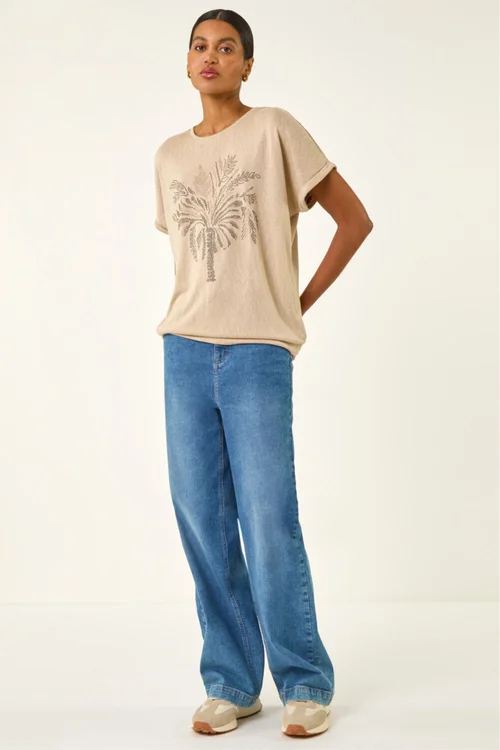 Roman Beige Embellished Detail Top - 20 Image 3