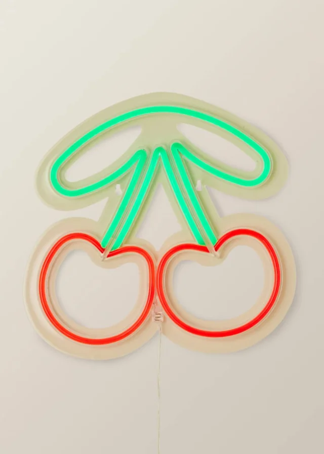 ValueLights Neon Red Cherry Wall Light Integrated LED Novelty Light