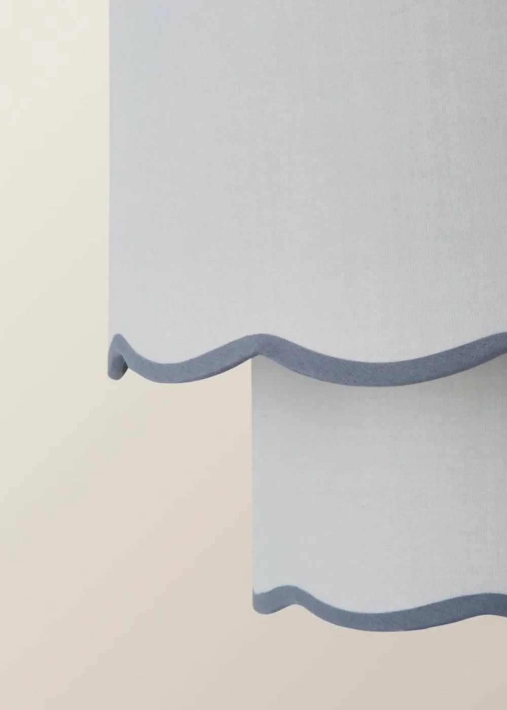 ValueLights Sloane Easy Fit Grey Ceiling Lampshade 2 Tier Scallop Shade - One Size Image 5