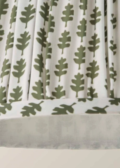 ValueLights Grange Small Easy Fit Green Floral Pleated Lampshade - One Size Image 6