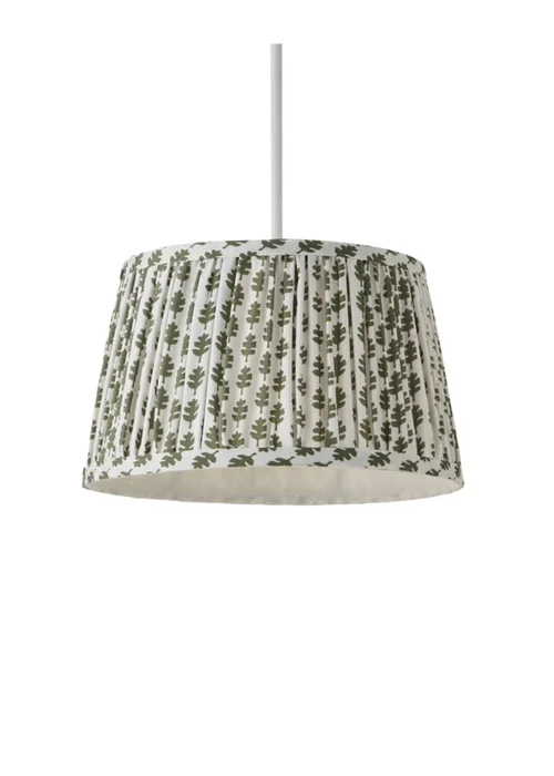 ValueLights Grange Small Easy Fit Green Floral Pleated Lampshade - One Size Image 4