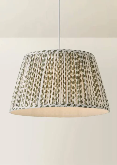 ValueLights Grange Large Easy Fit Green Floral Pleated Lampshade - One Size Image 3