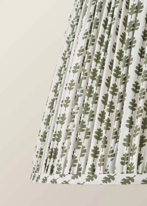 ValueLights Grange Large Easy Fit Green Floral Pleated Lampshade - One Size Image 5