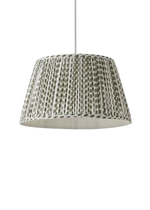 ValueLights Grange Large Easy Fit Green Floral Pleated Lampshade - One Size Image 4