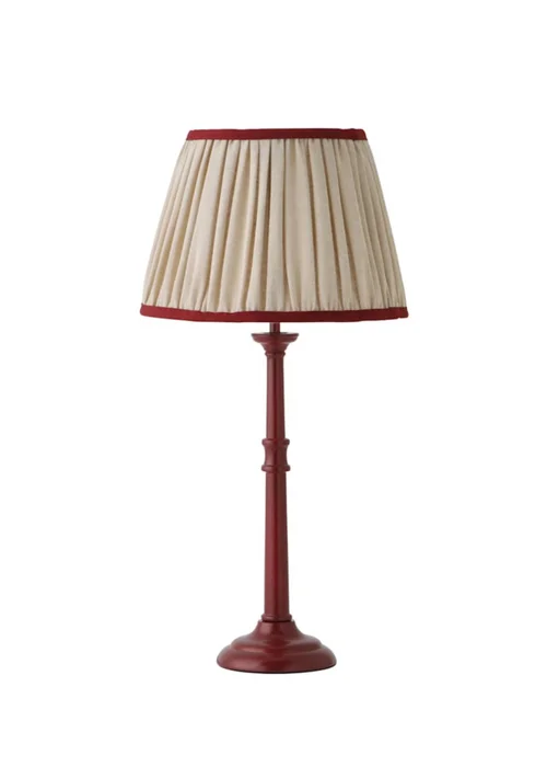 ValueLights Clara Burgundy Candlestick Table Lamp with Linen Shade - One Size Image 4