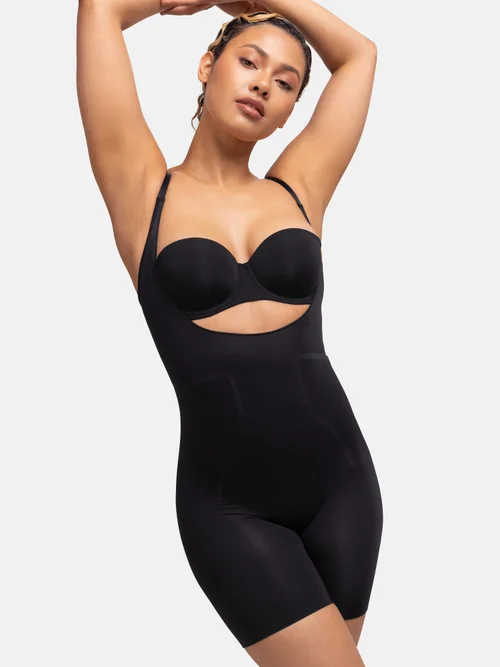 Dorina Bodysuit Black Seamless Open Bust - 3XL Image 3