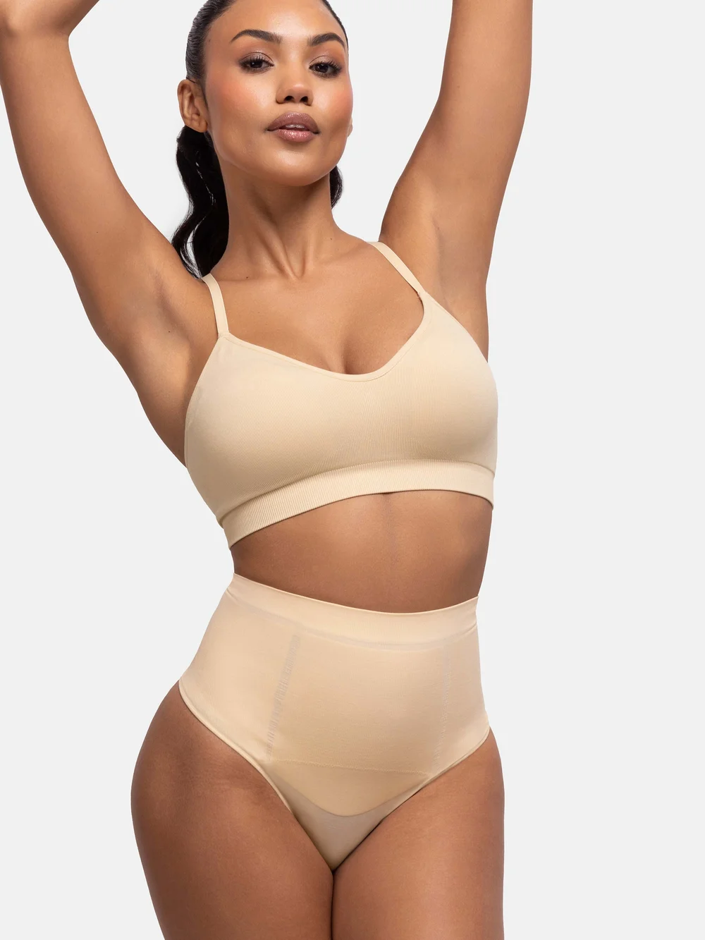 Dorina Mid Waist Thong Beige - XXL Image 3