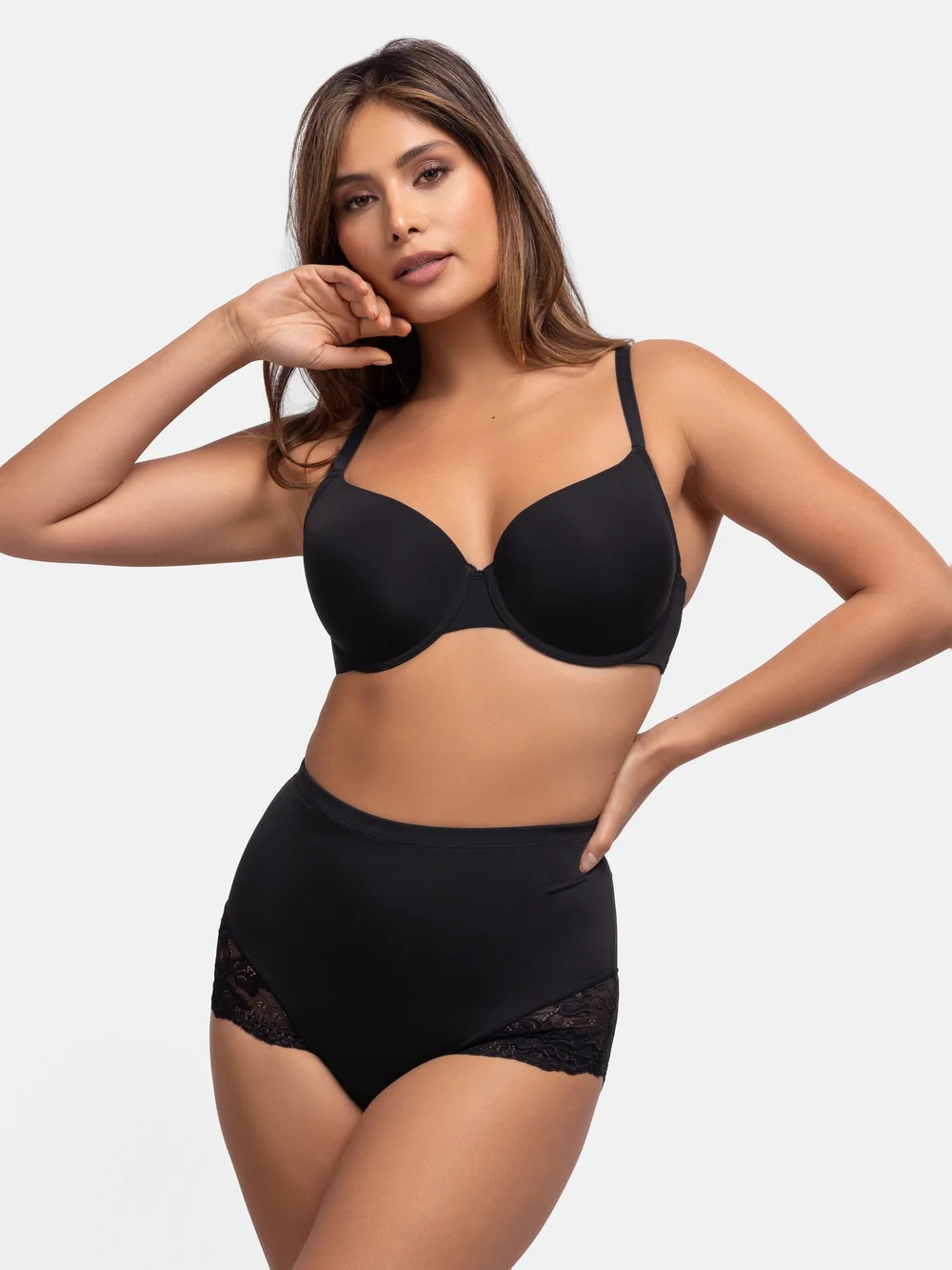 Dorina Black Brigitte Mid Waist Brief - XL Image 1