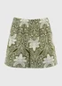 Green Palm Print Viscose Shorts - Size 8 Image 4