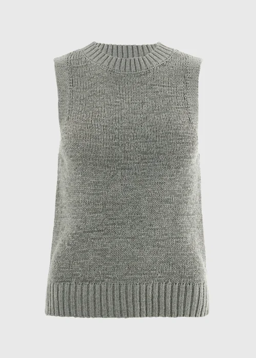Sage Green Tape Yarn Knitted Vest Top - 3XL Image 3