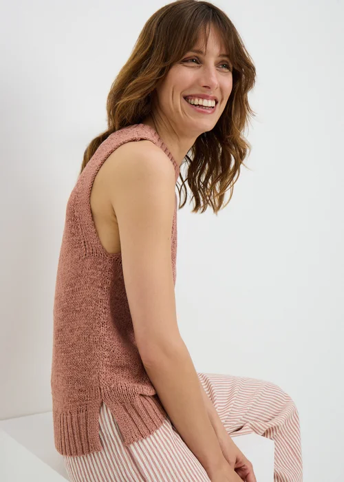 Terracotta Tape Yarn Knitted Vest Top - 3XL Image 2