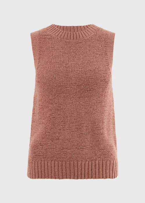 Terracotta Tape Yarn Knitted Vest Top - 3XL Image 4